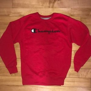 Red Champion Crewneck